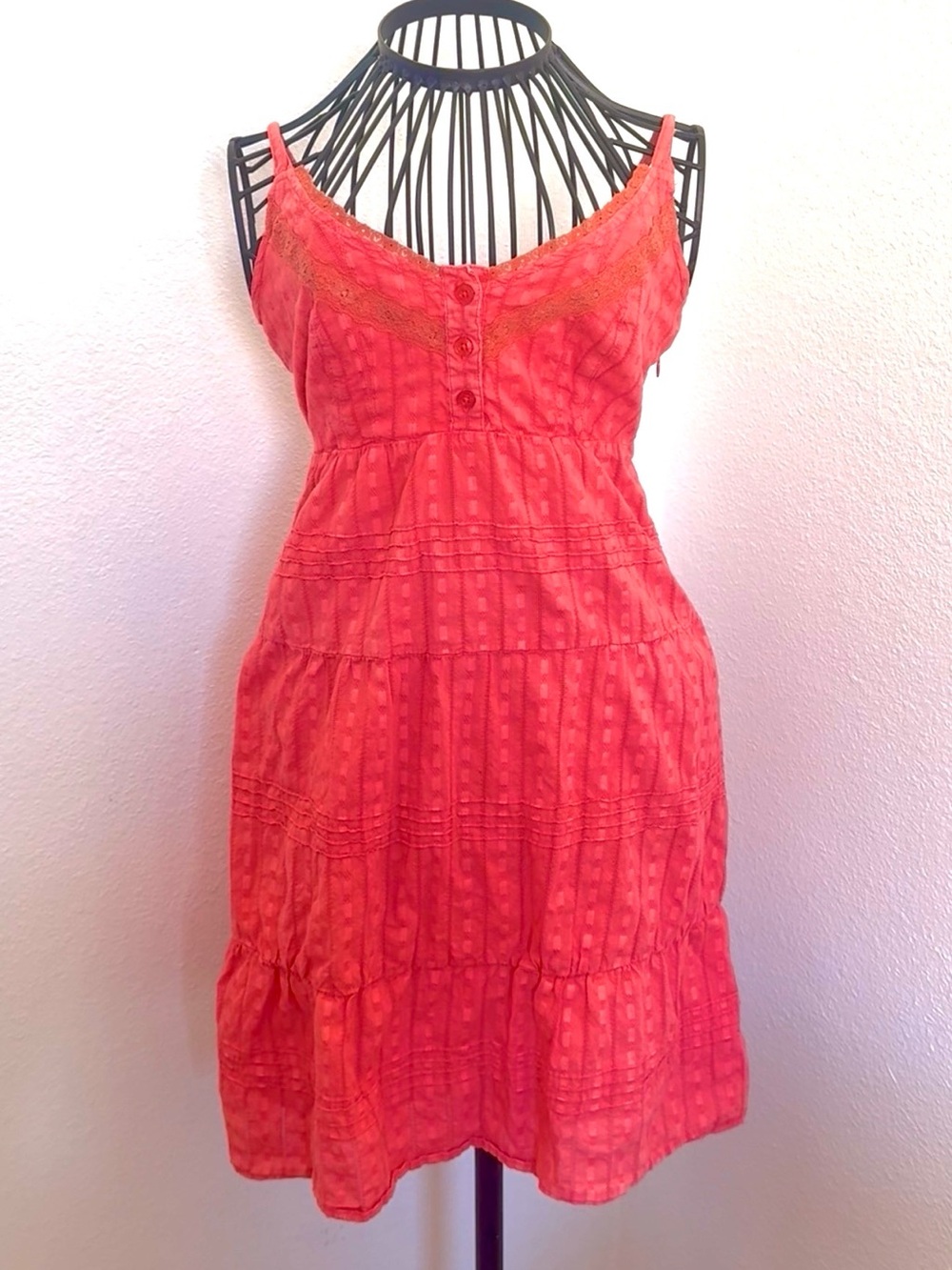 Vintage Split Coral flowy dress